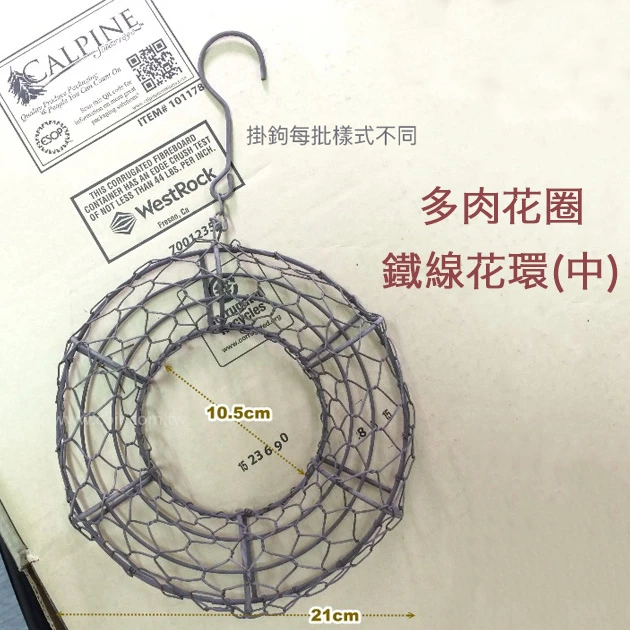 多肉花圈-鐵線花環(中) 商品圖片 2
