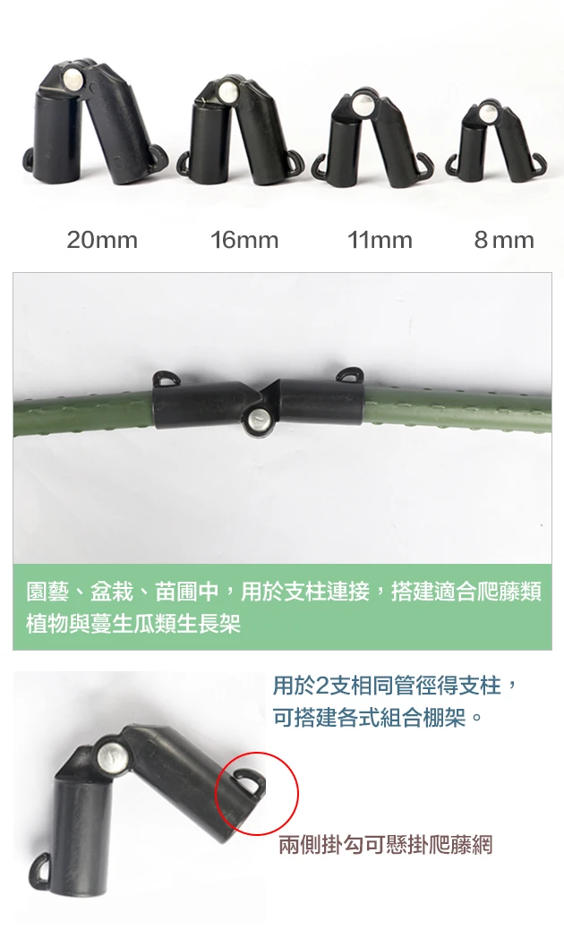 「鋼管配件」A型連接管-可調0~180度（3入裝） 商品圖片 3