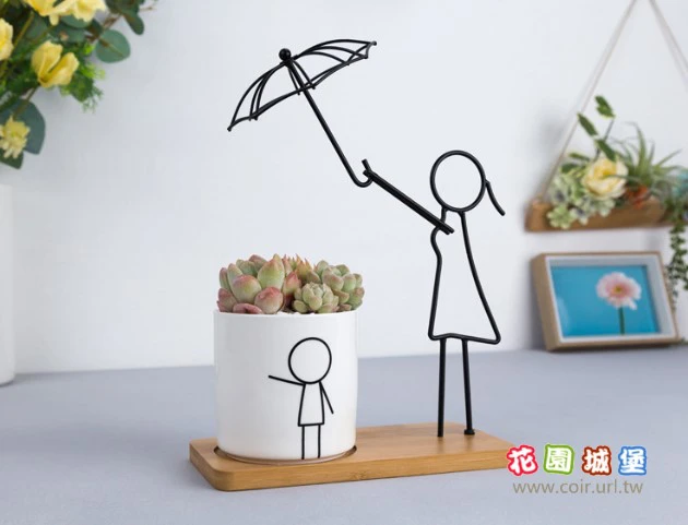 簡約藝術鐵架陶瓷盆組合-親子系列 商品圖片 2