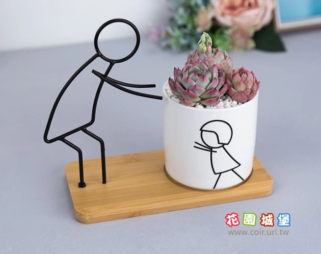 簡約藝術鐵架陶瓷盆組合-親子系列 商品圖片 2