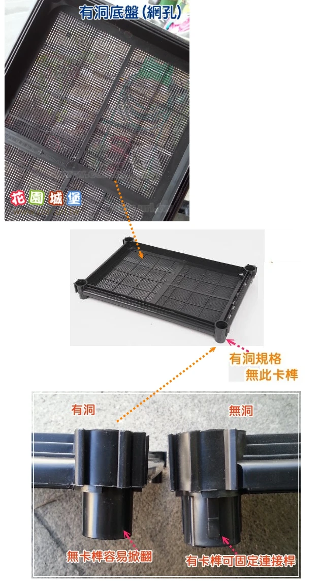 【栽培箱】配件~有洞底盤(單片入)D56-2無卡榫 商品圖片 2