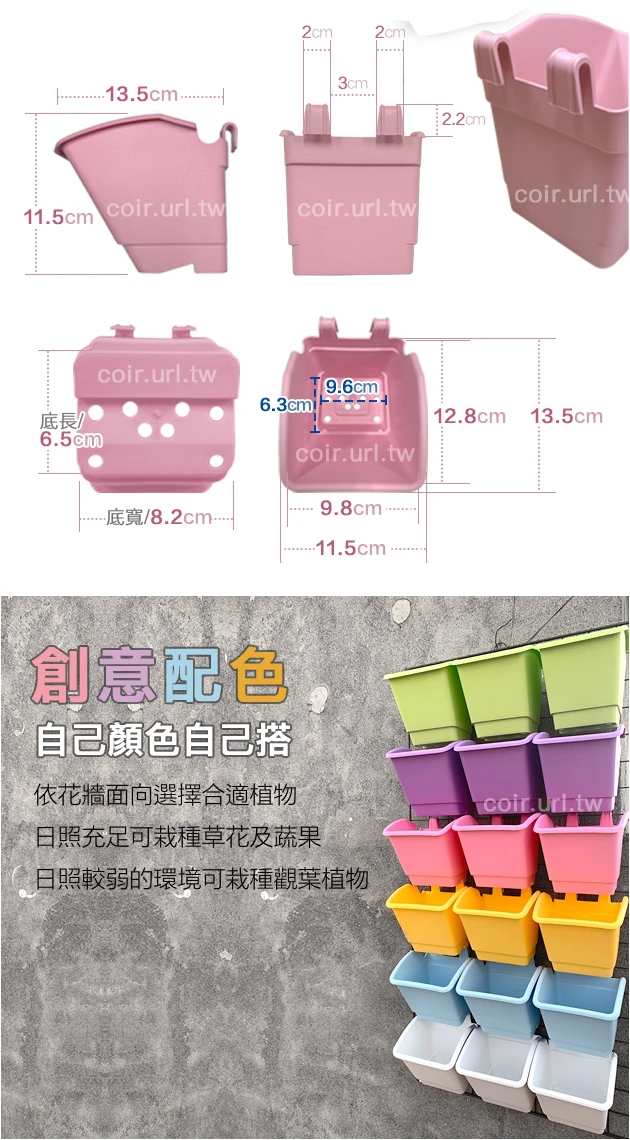 花牆掛盆(植生牆)彩色掛盆 繽紛馬卡龍 商品圖片 3
