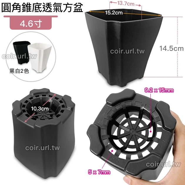 4.6寸圓角錐底透氣方盆 商品圖片 2