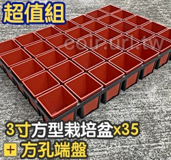 【超值組】35個x3寸方型栽培盆(厚)＋35方孔端盤 商品圖片 5